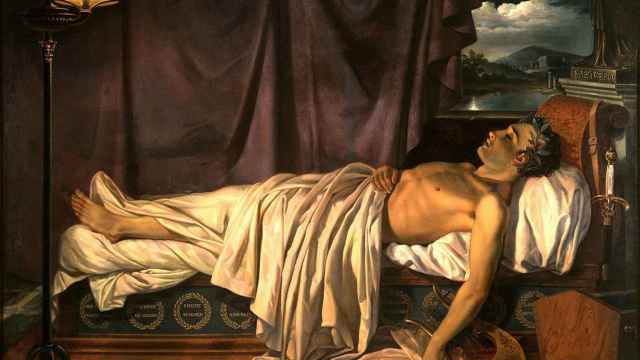 Lord Byron en su lecho de muerte (1826)