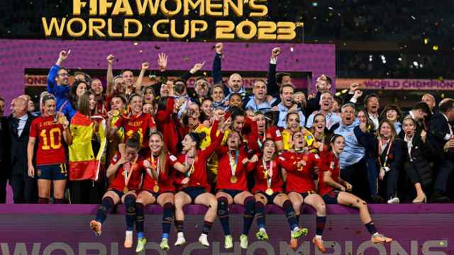 La selección española celebra el título del Mundial de Australia y Nueva Zelanda
