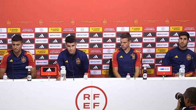 Rodri, Morata, Azpilicueta y Asensio, capitanes de España, en una rueda de prensa