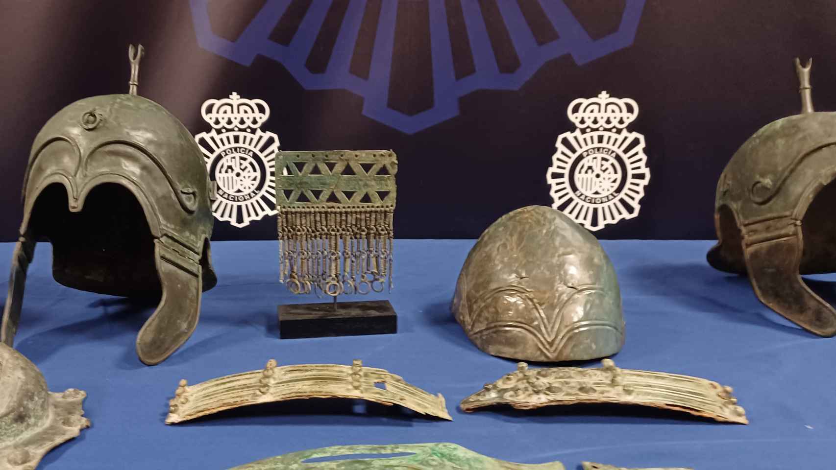 Cascos recuperados en el Museo de la Fundación Privada Catalana para la Arqueología Ibérica