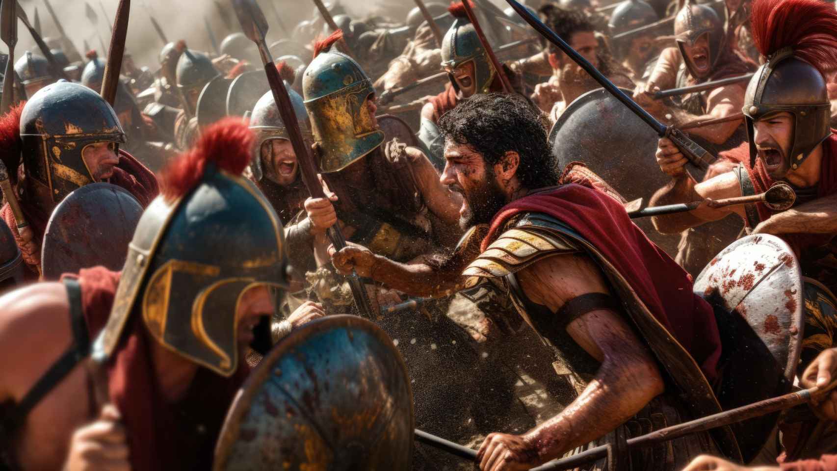 Legionarios romanos luchando