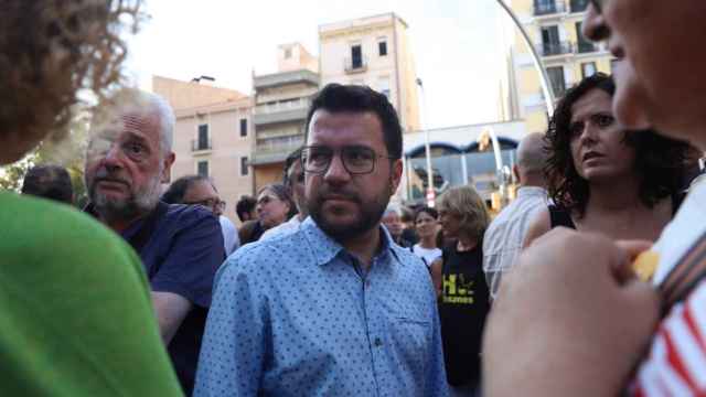 El presidente de la Generalitat, Pere Aragonès, en la manifestación de la ANC por la Diada