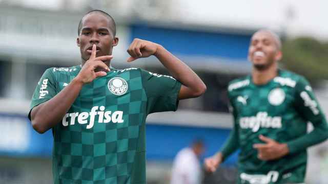 Endrick, celebrando un gol marcado con el Palmeiras