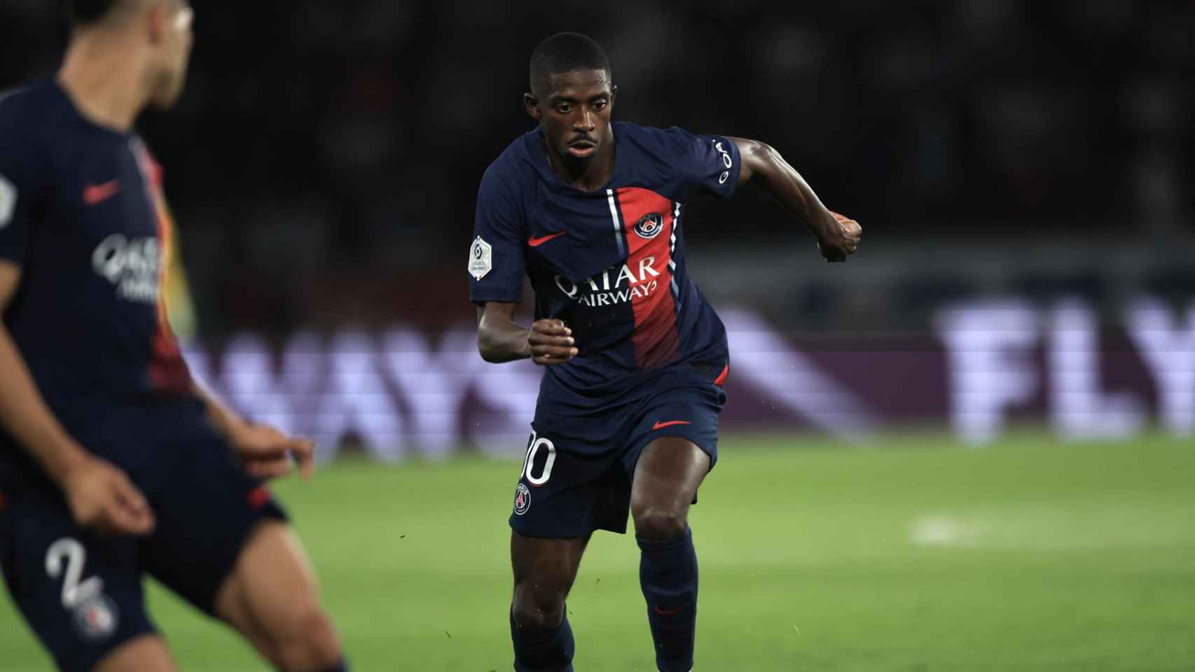 Ousmane Dembelé, durante un partido con el PSG en el Parque de los Príncipes