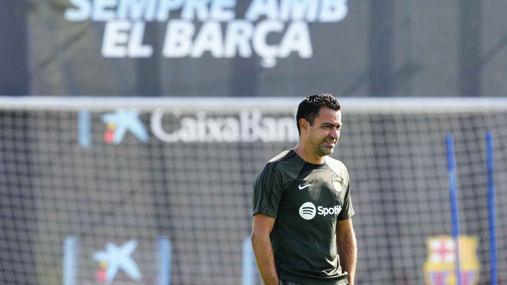 Xavi Hernández, durante una sesión de entrenamiento del FC Barcelona