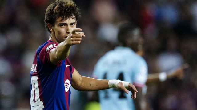 Joao Félix, celebrando el primer gol del Barça ante el Amberes