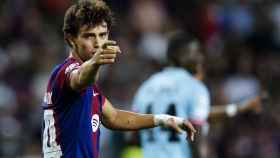 Joao Félix, celebrando el primer gol del Barça ante el Amberes