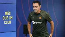 Xavi Hernández, acudiendo a una rueda de prensa del FC Barcelona