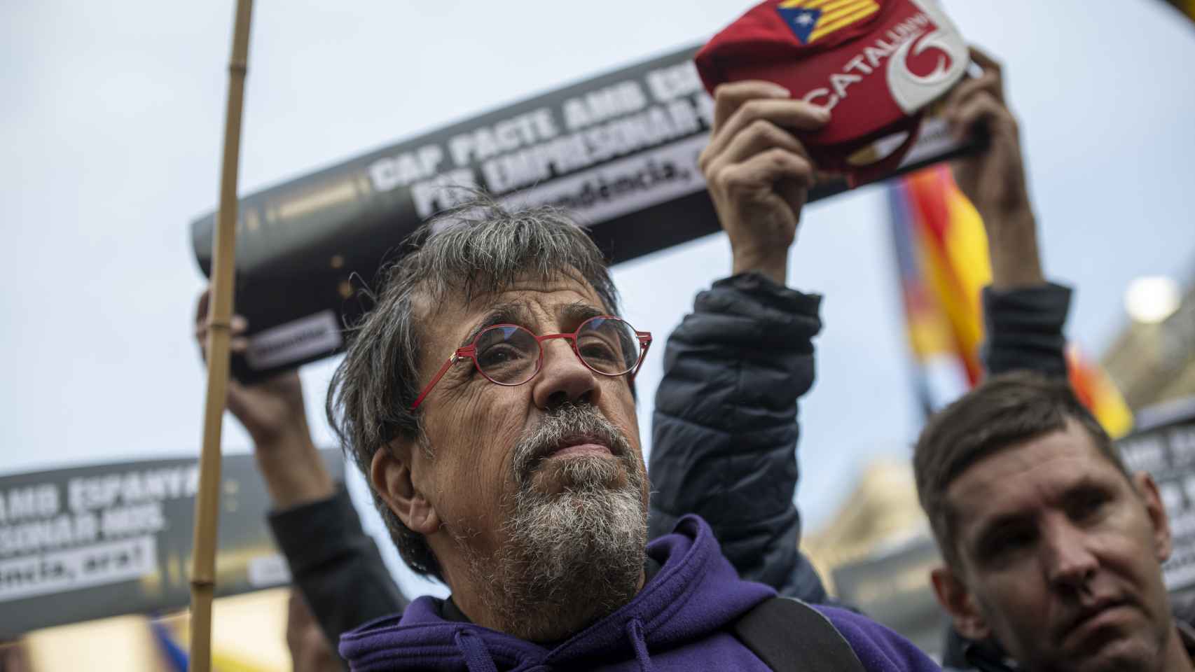 El activista Jordi Pesarrodona participa en una manifestación de la ANC