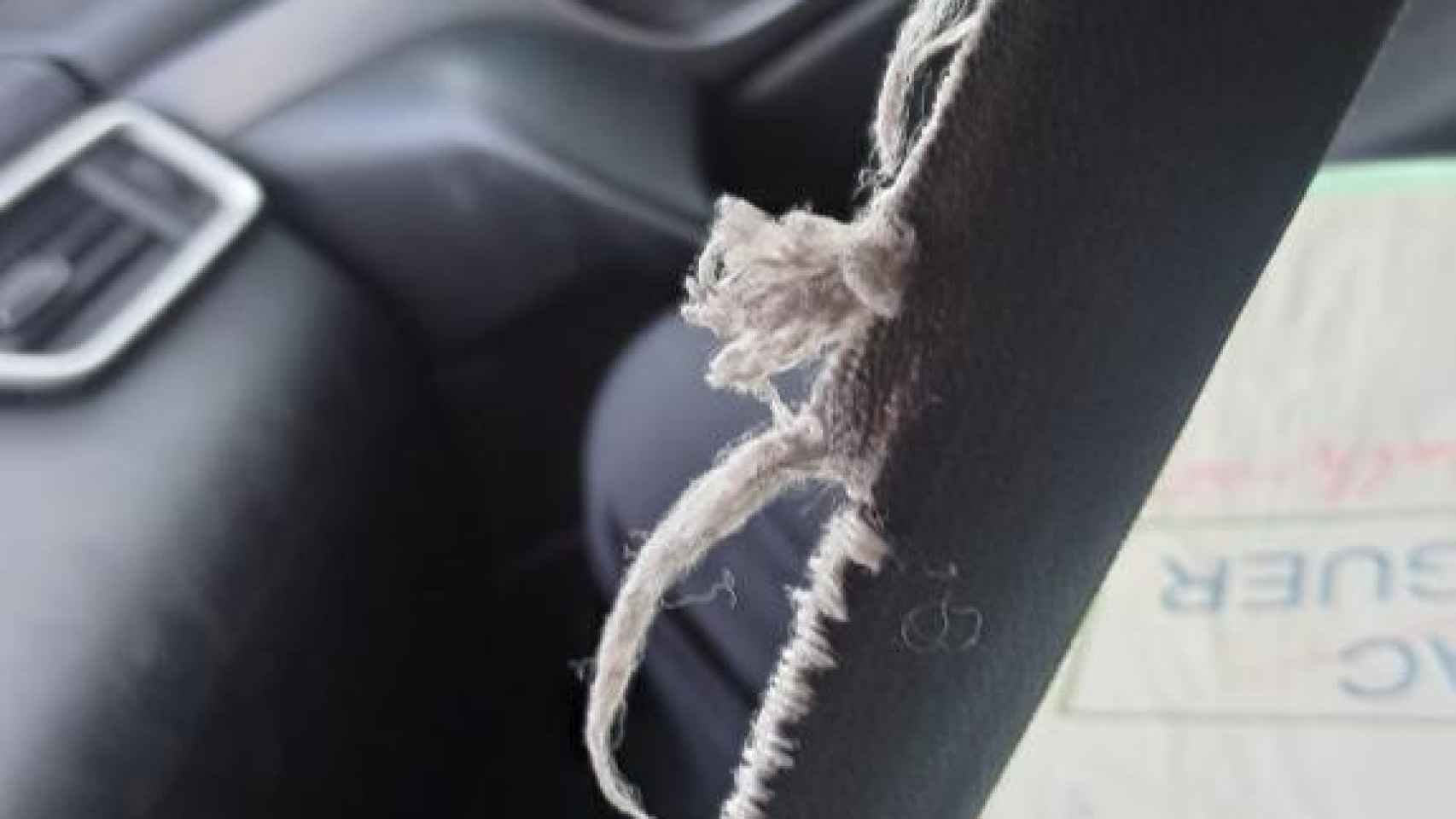 Cinturón de seguridad de un vehículo de Mossos