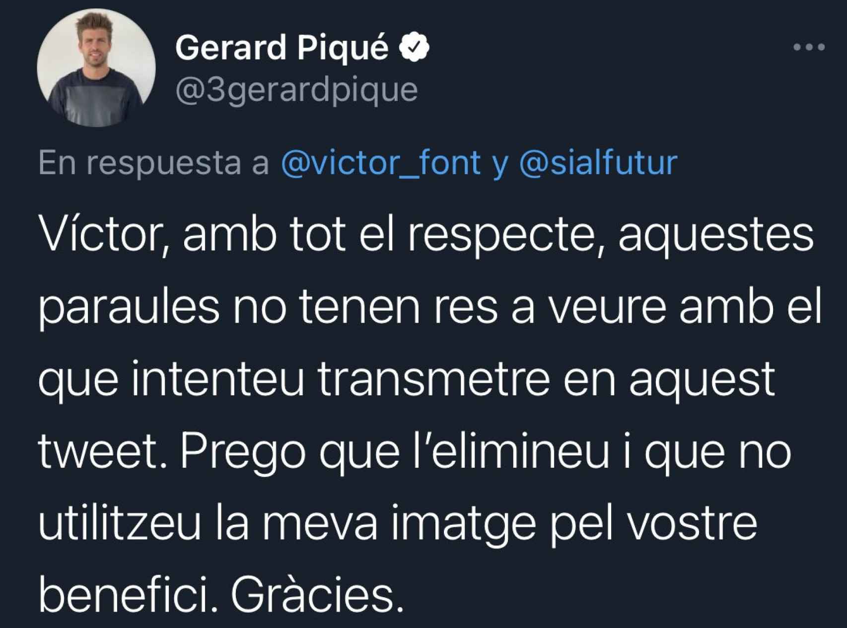 Gerard Piqué se desmarca de Víctor Font por utilizarlo en su campaña electoral