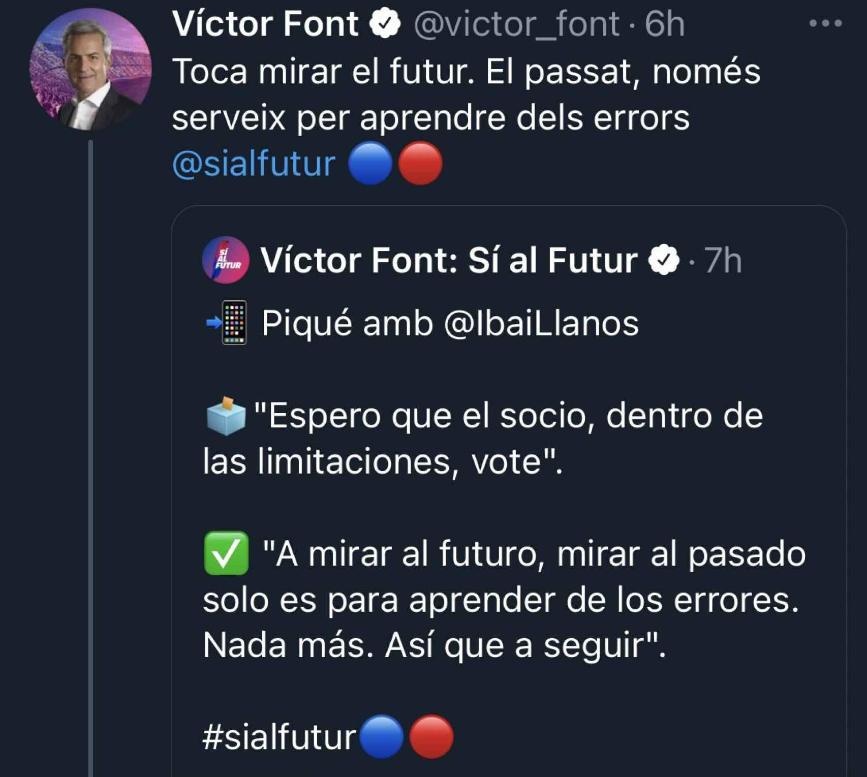 Víctor Font utiliza una frase de Piqué para su campaña electoral