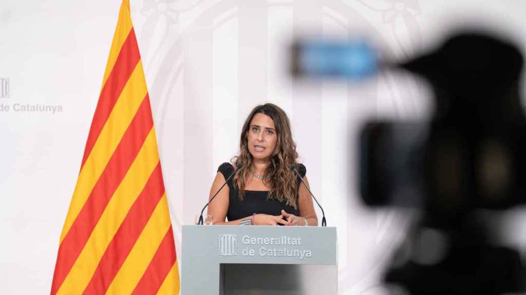 La portavoz del Govern secesionista catalán, Patrícia Plaja, en rueda de prensa