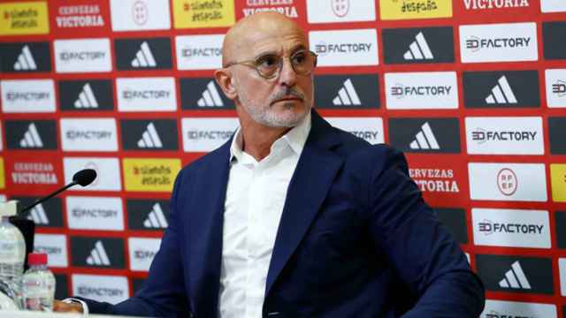 Luis de la Fuente, durante una rueda de prensa de la selección española