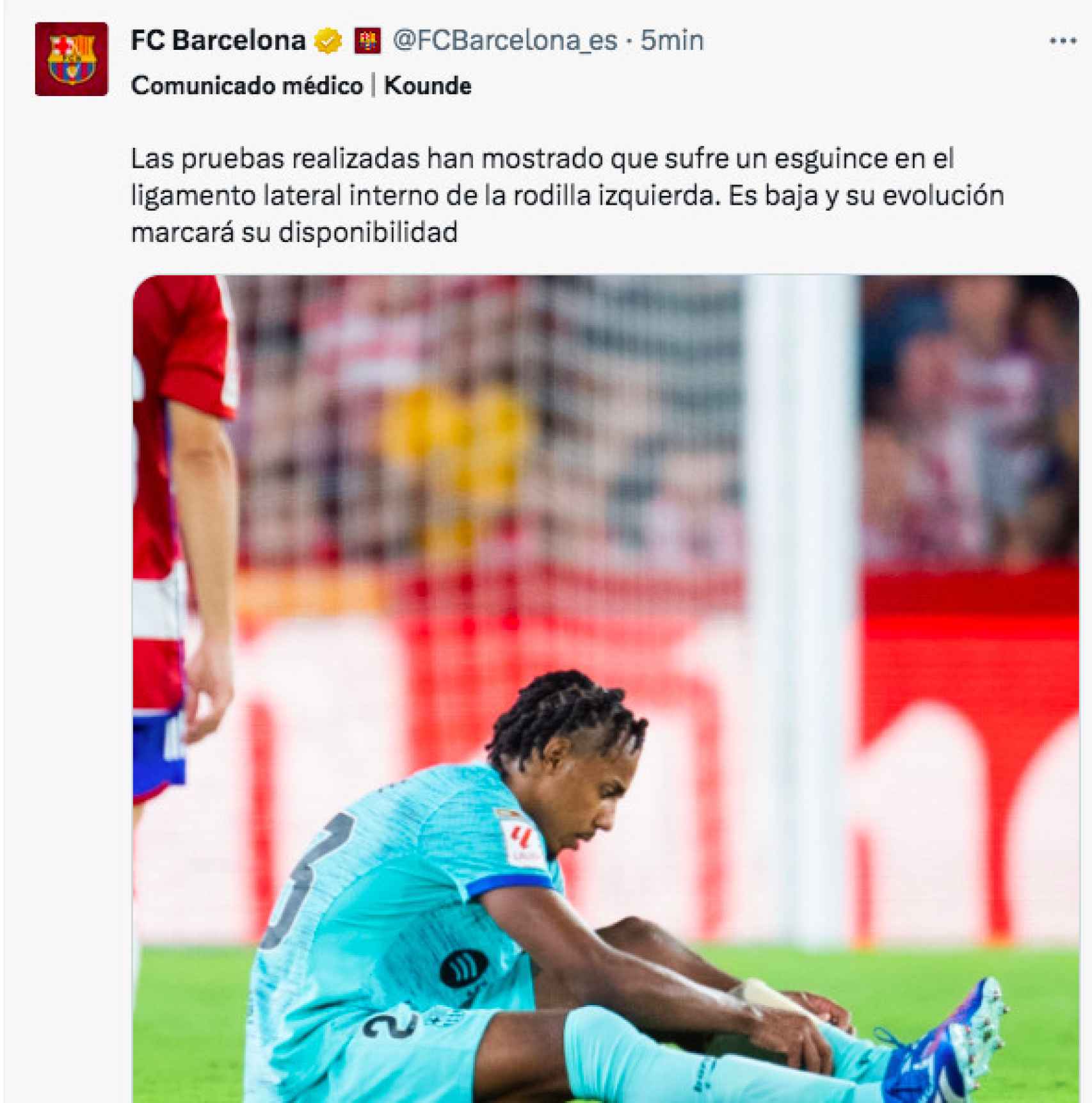 Comunicado del Barça sobre la lesión de Koundé
