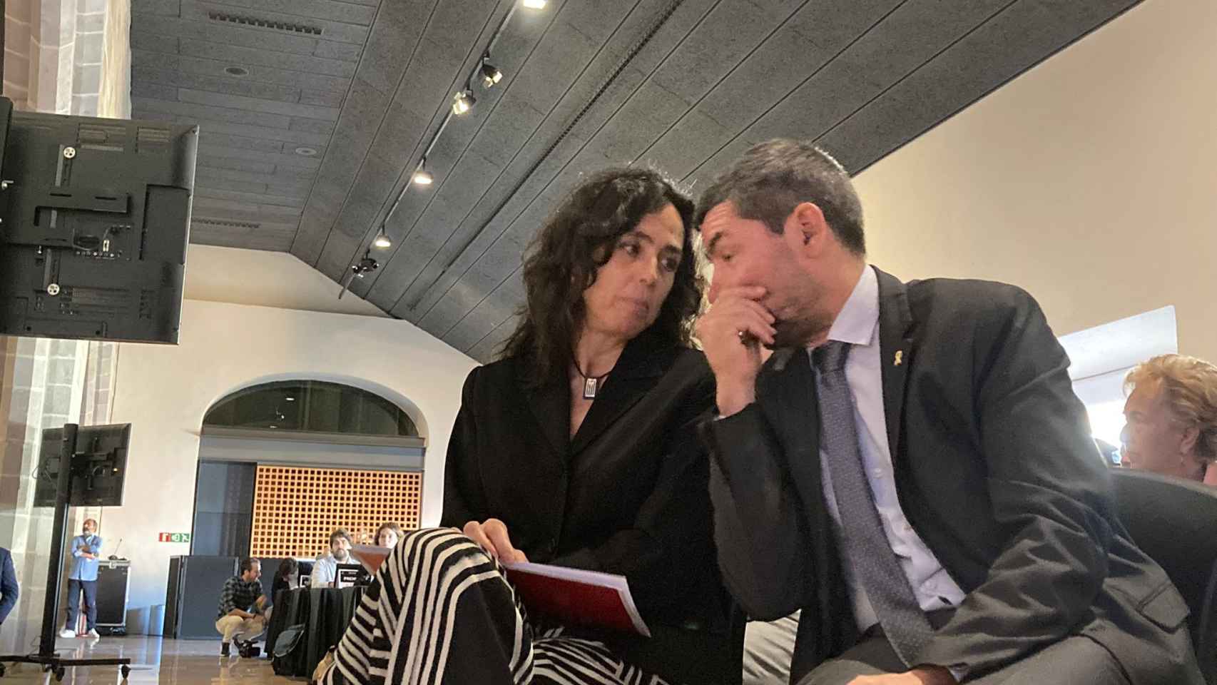 Mònica Roca y Joan Canadell, en la sesión constitutiva del pleno de la Cámara de Comercio de Barcelona