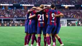 El FC Barcelona, durante un partido de la pretemporada