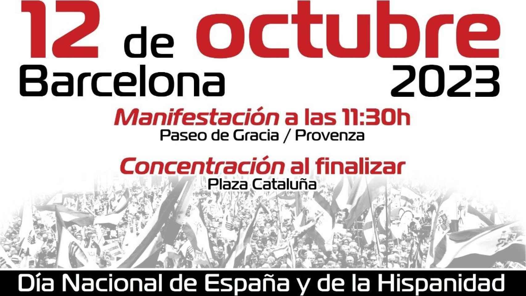 Cartel de la manifestación del  12-O en Barcelona