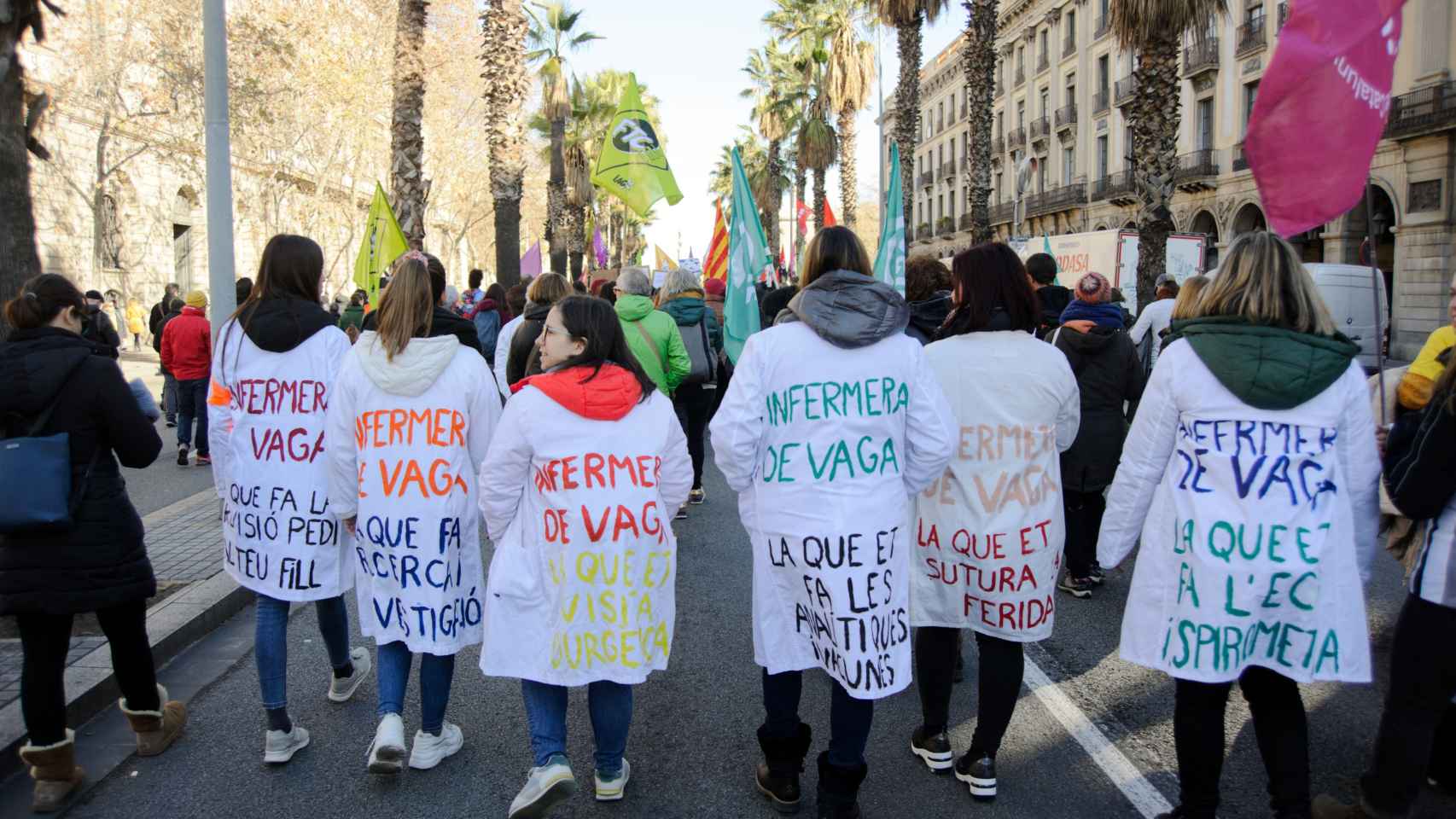 Protesta de enfermeras en Barcelona