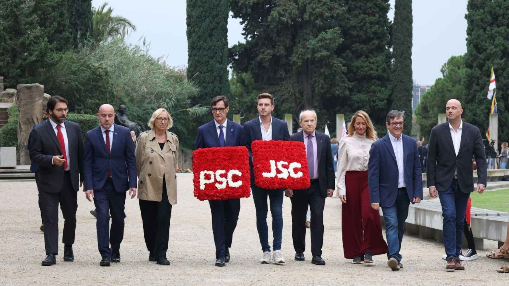 Dirigentes del PSC participan en el homenaje a Lluís Companys