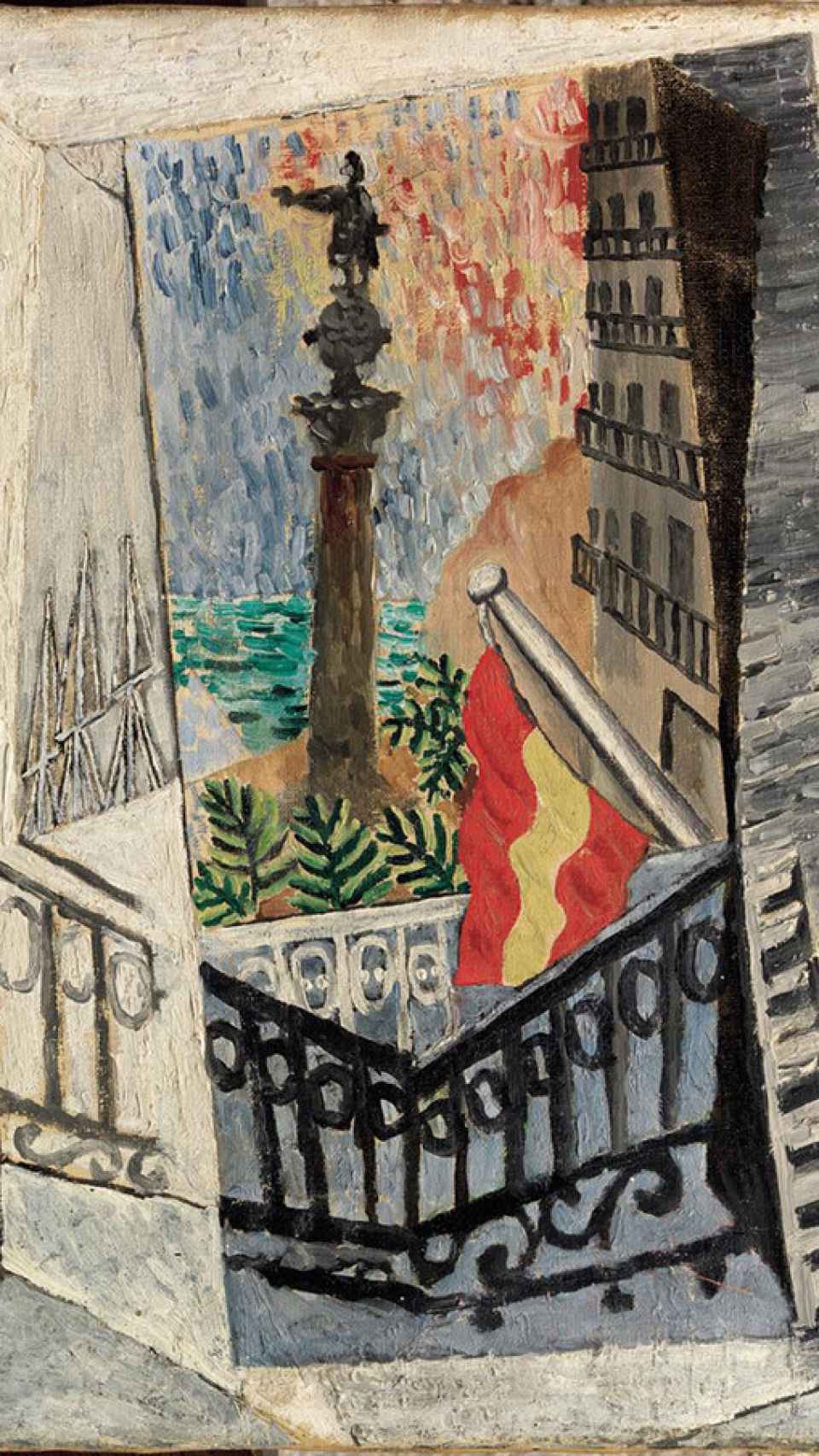 ‘El paseo de Colón’, lienzo ejecutado por Picasso en el otoño de 1917 en Barcelona.