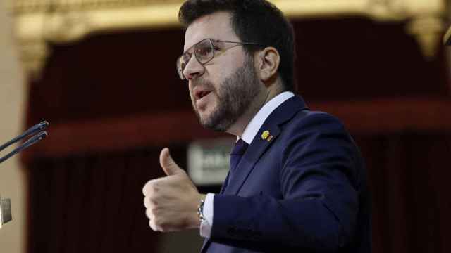 El presidente de la Generalitat, Pere Aragonés, en la Comisión General de las Comunidades Autónomas del Senado