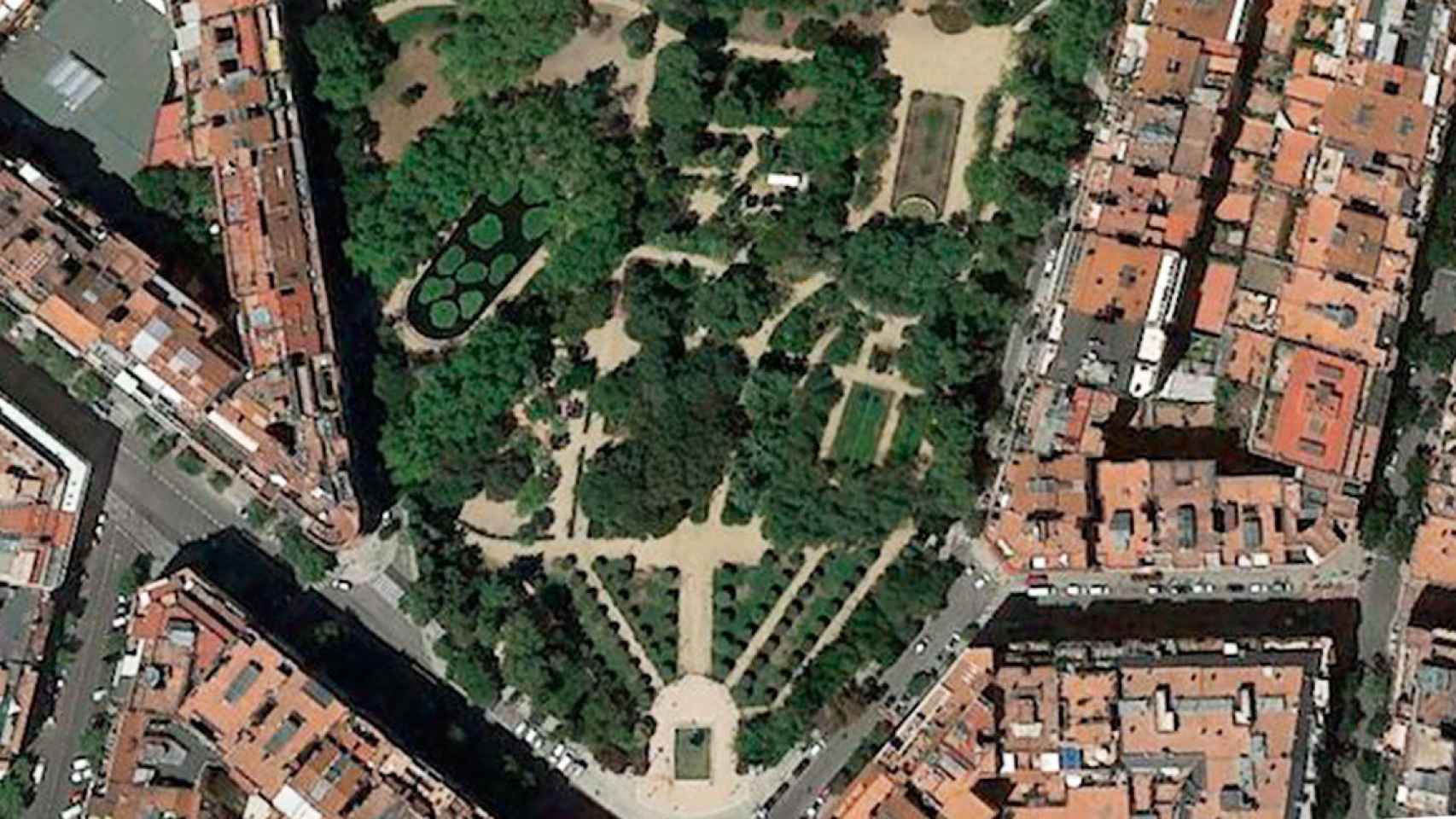 Imagen aérea del Turó Park de Barcelona