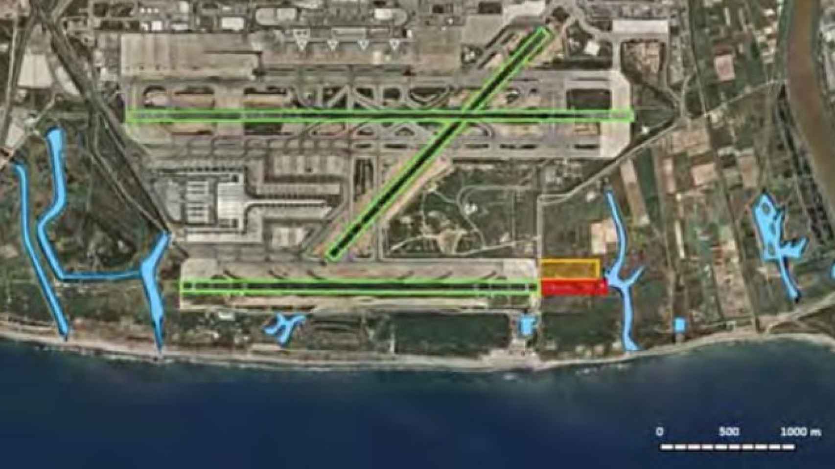 Propuesta de prolongar la pista 07R/25L del aeropuerto de Barcelona-El Prat 500 metros