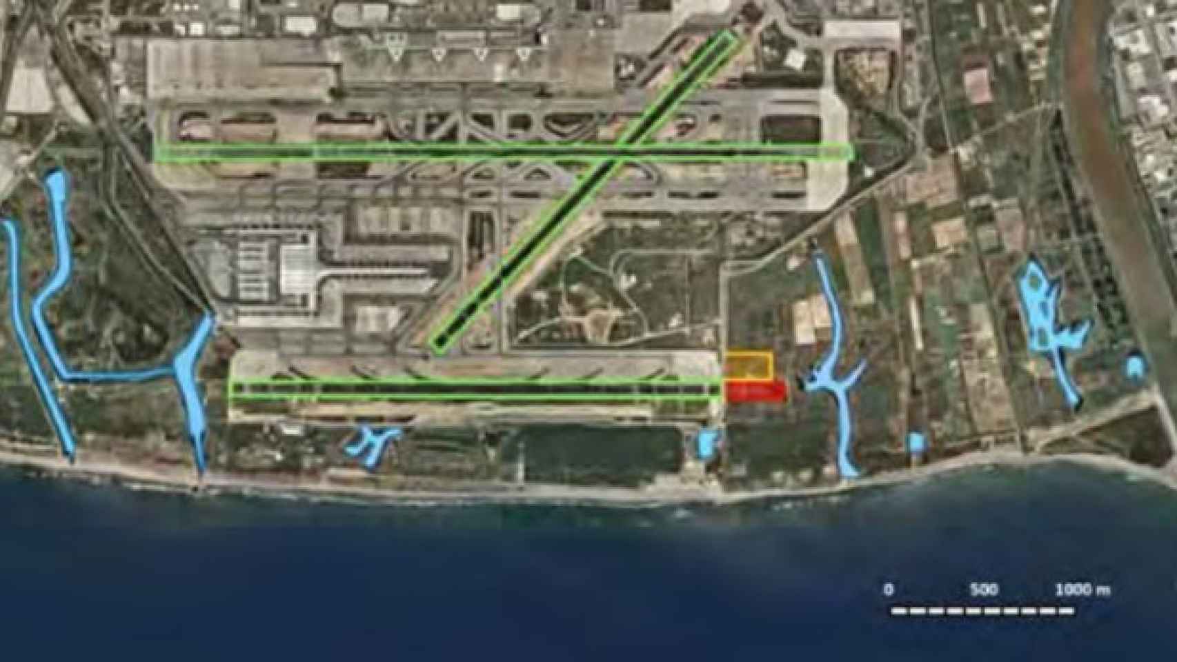 Propuesta para prolongar la pista corta del aeropuerto de Barcelona-El Prat 300 metros