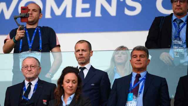 Aleksander Ceferin y Joan Laporta, juntos en una final de Champions femenina