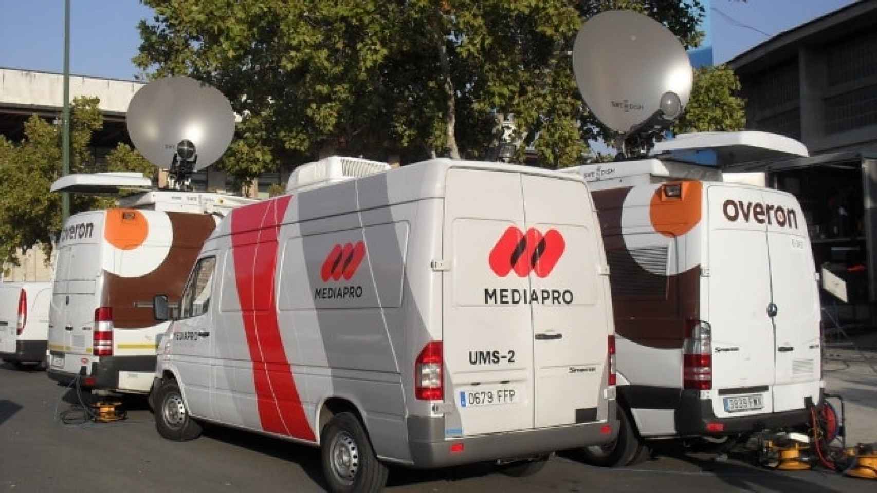Unidades móviles de Mediapro para cubrir eventos deportivos