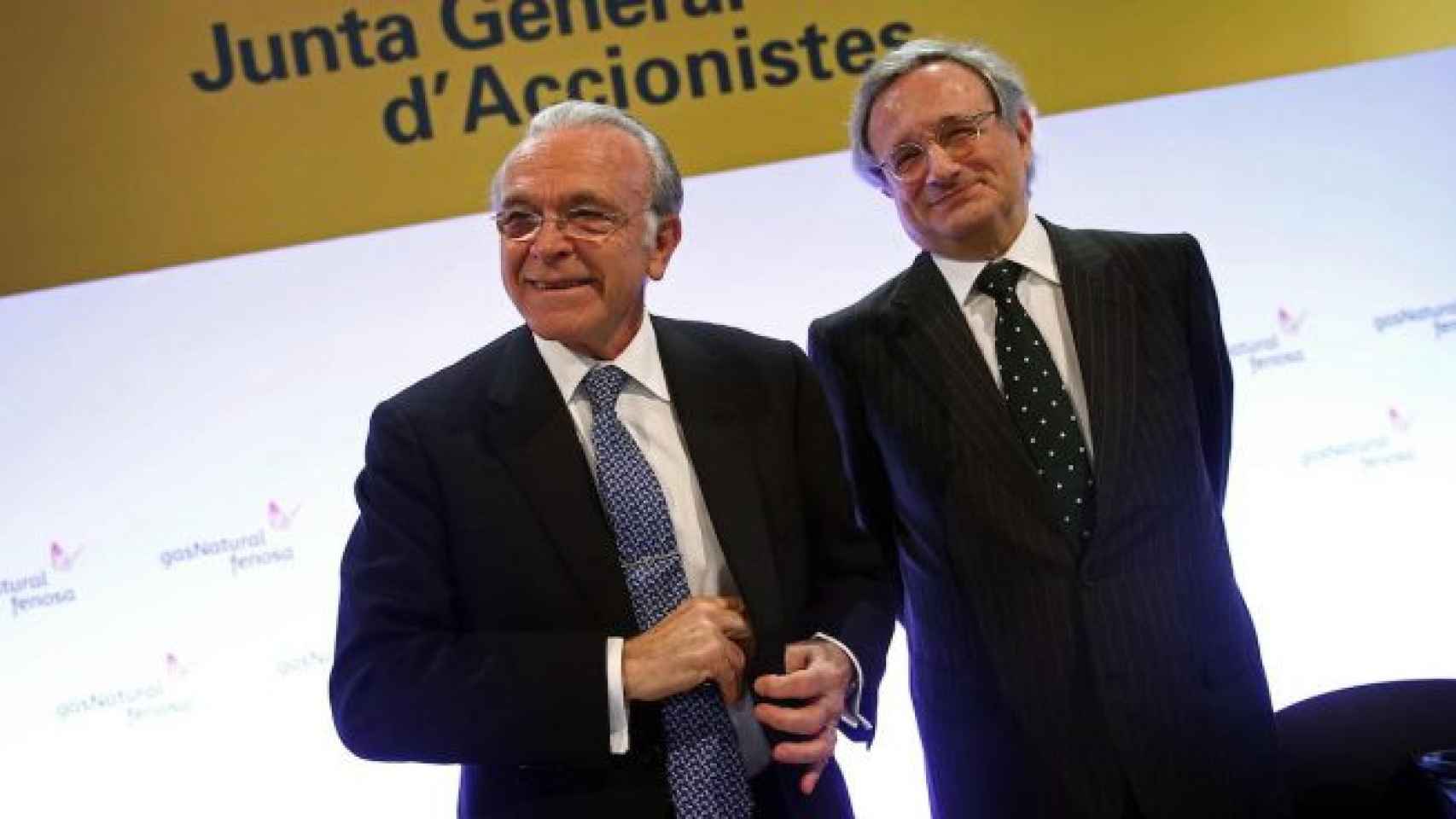 Isidro Fainé y Rafael Villaseca cuando ejercían de presidente y consejero delegado de Gas Natural