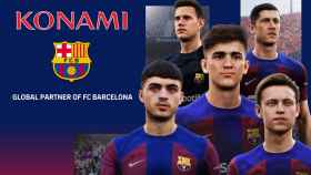 La imagen oficial de la renovación del patrocinio de Konami en el Barça