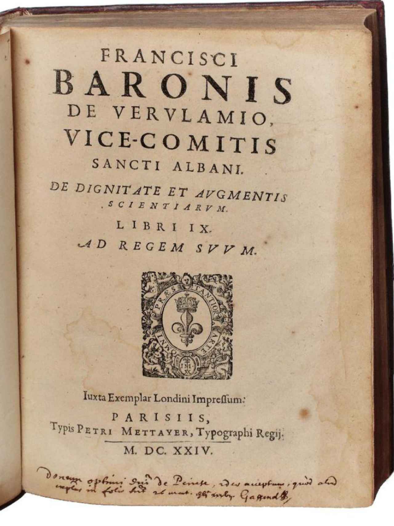 'De dignitate et augmentis scientiarum' (1624)