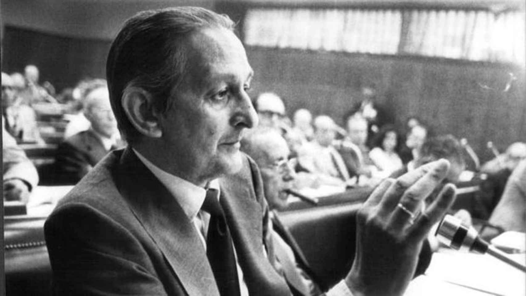 Torcuato Fernández-Miranda, durante el debate del proyecto de Constitución Española en 1978