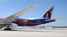 El avión del FC Barcelona, en una imagen de archivo