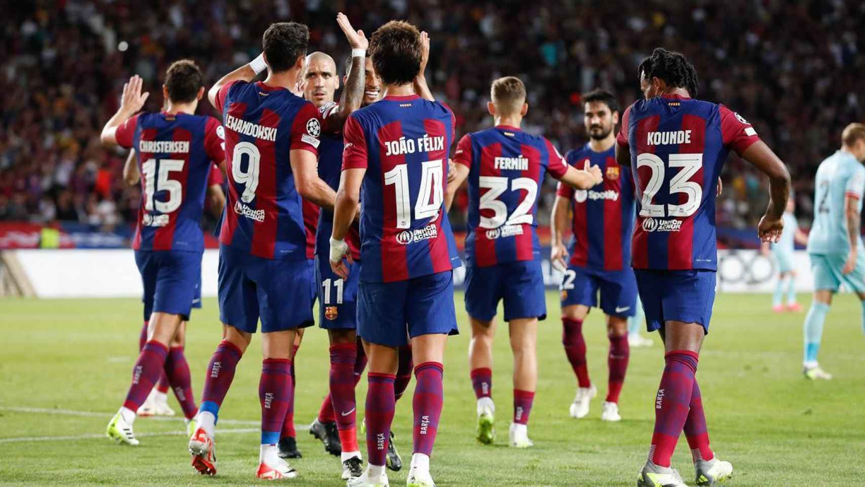 El Barça, celebrando un gol marcado contra el Shakhtar Donetsk