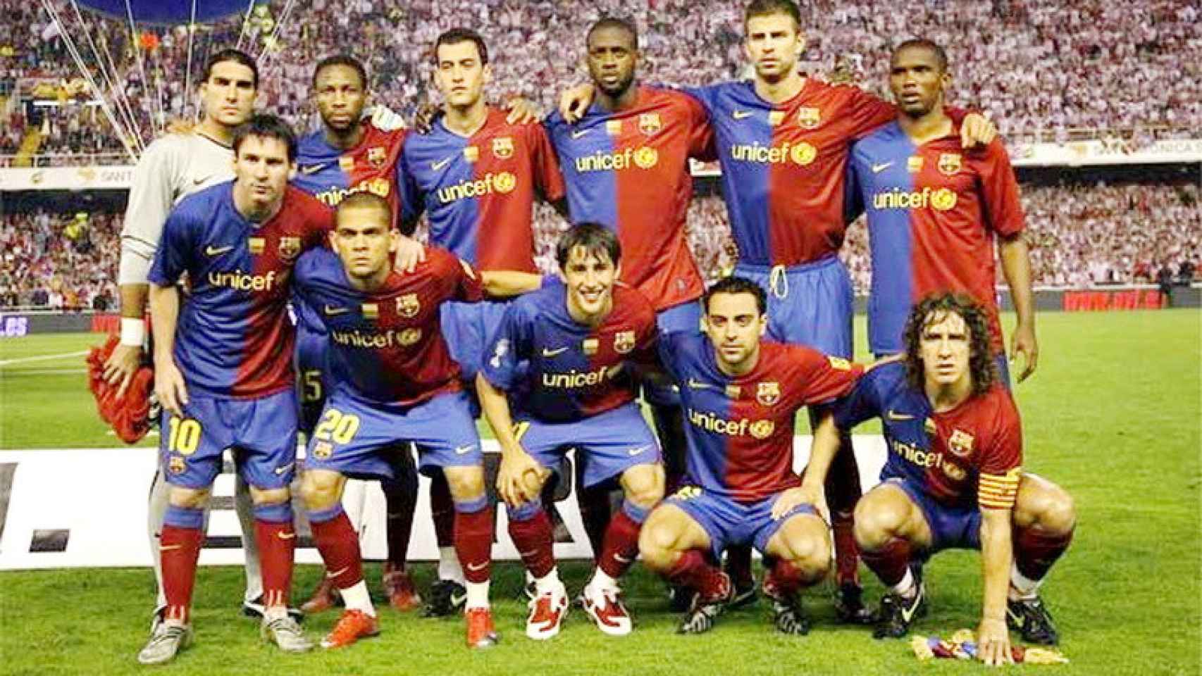 Alineación del Barça en la final de Copa de 2009