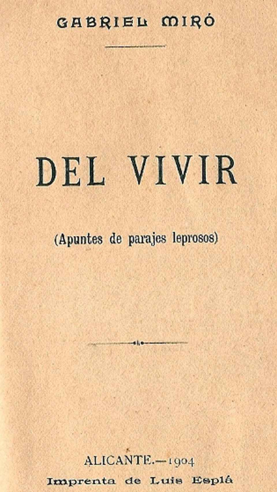 Edición de 'Del vivir' (1904)