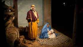 José, María y Jesús en el pesebre de Sant Fost  de Campsentelles