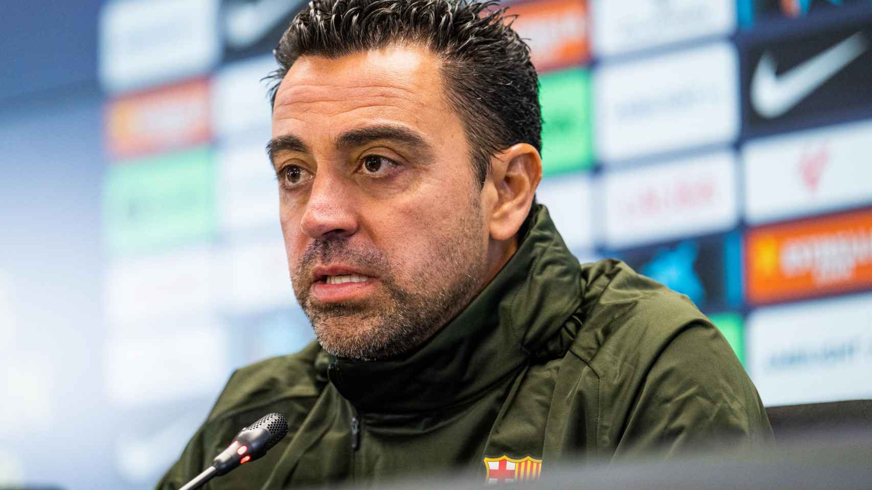 Xavi Hernández, durante la rueda de prensa previa al Barça-Alavés