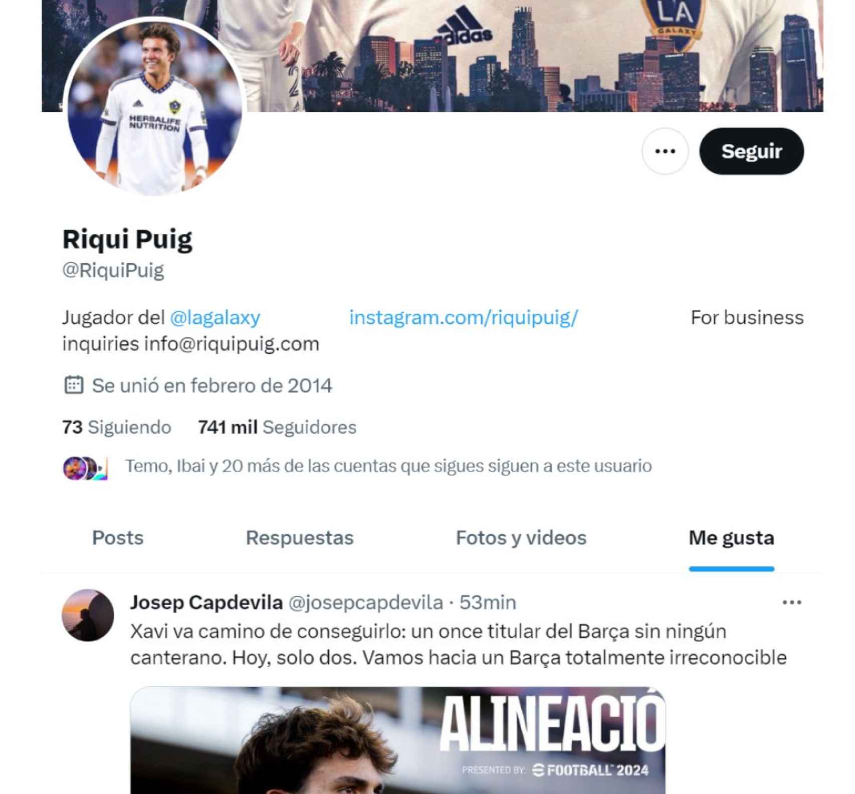 El polémico 'like' de Riqui Puig contra Xavi Hernández