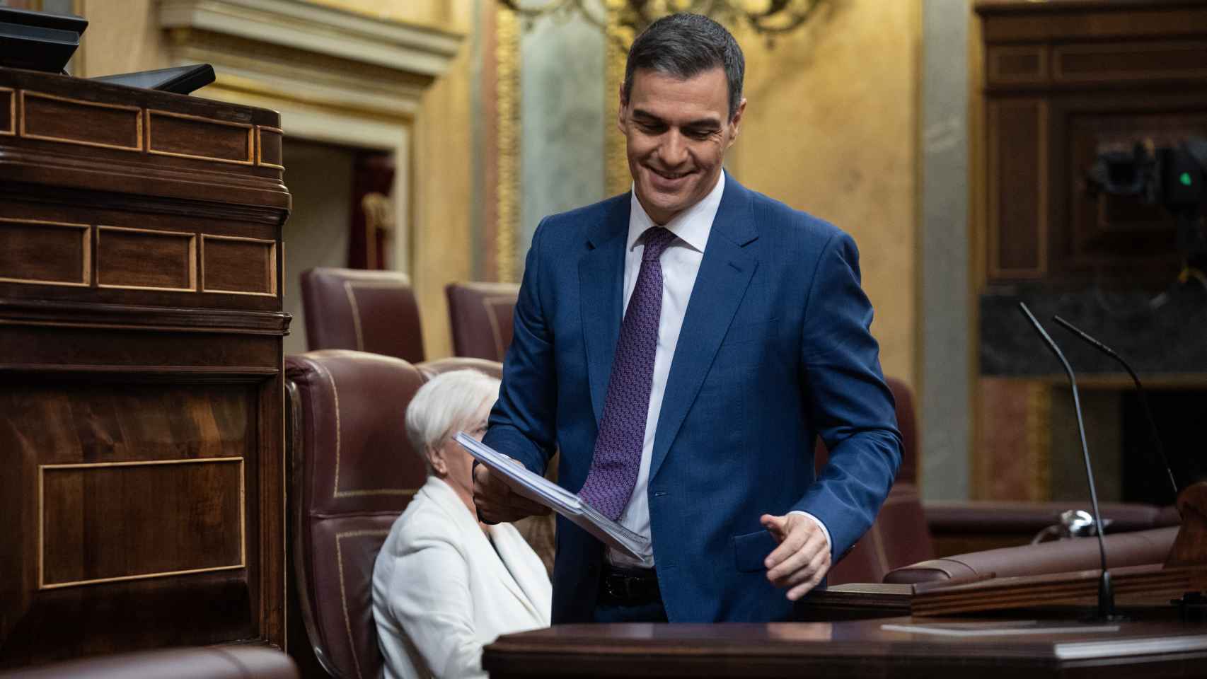 El presidente del Gobierno en funciones, Pedro Sánchez, en el Congreso de los Diputados
