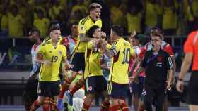 Luis Díaz, fichaje pedido por Xavi, celebra su gol contra Brasil en las eliminatorias