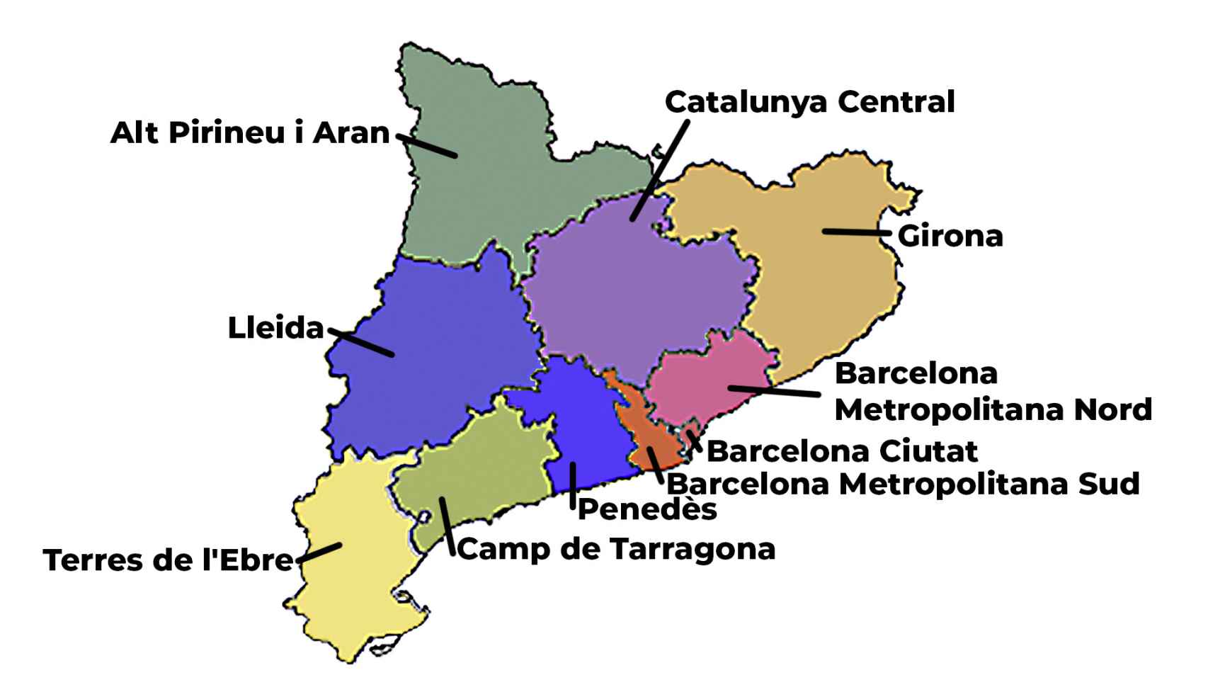 Regiones sanitarias en Cataluña