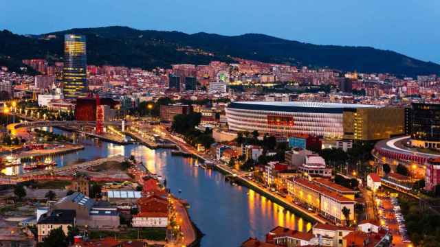 Vista area de Bilbao.