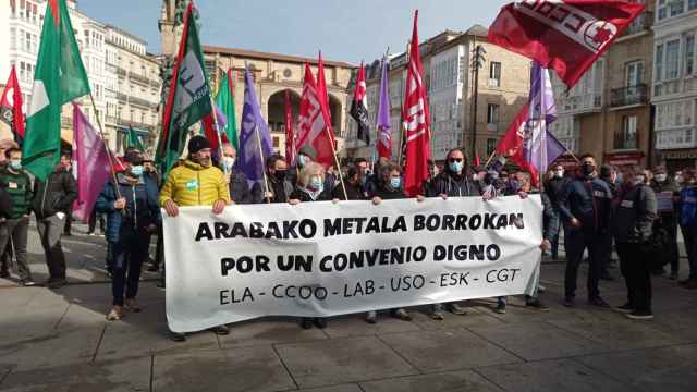 Movilizacin de los sindicatos del metal por el convenio en lava. / ELA