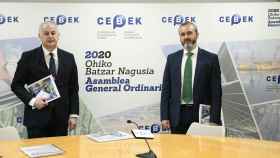 El secretario general de Cebek, Francisco Javier Azpiazu, y el presidente, Iaki Garcinuo - CEBEK - Archivo