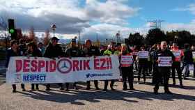 Manifestacin de los sindicatos para exigir la readmisin de Ane. / UGT Vitoria