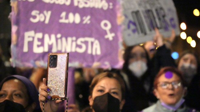 Mujeres durante una manifestación del 8-M en Bilbao / Europa Press